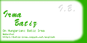 irma batiz business card